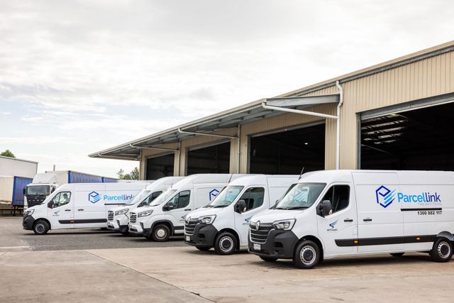 Delivery vans lined up at the Yandina depot